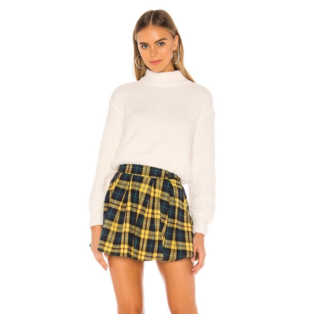 Superdown Evy Plaid Buckle Skirt